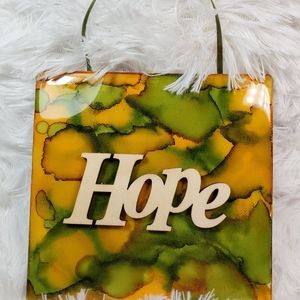 Wall art Hope hand painted canvas.